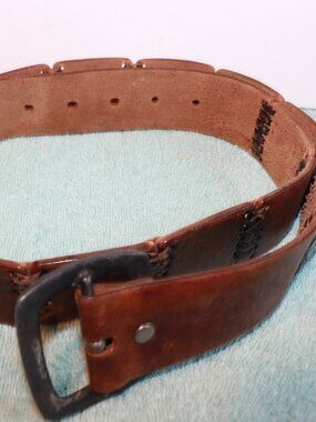 Vintage Levi s Brown Genuine Linked Leather Belt Size 90/36